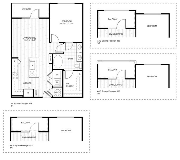 Ash at the Branch Floor Plan 1 Bedroom 1 Bath 1 Bed 1 Bath 756 sqft